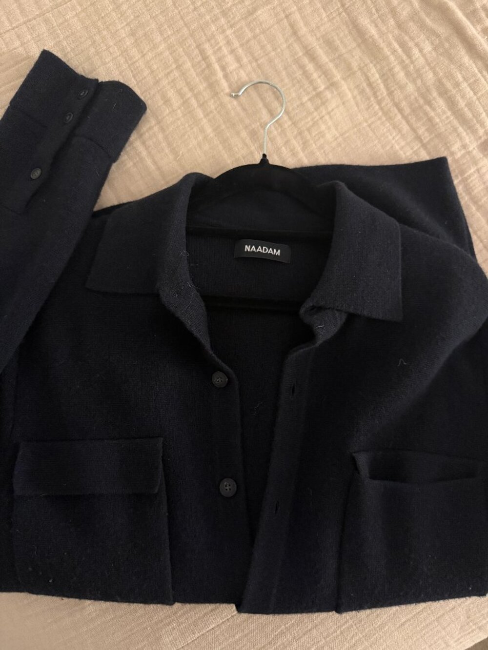 Black Naadam 100% Cashmere Field Shirt Jacket - Small, Oversized